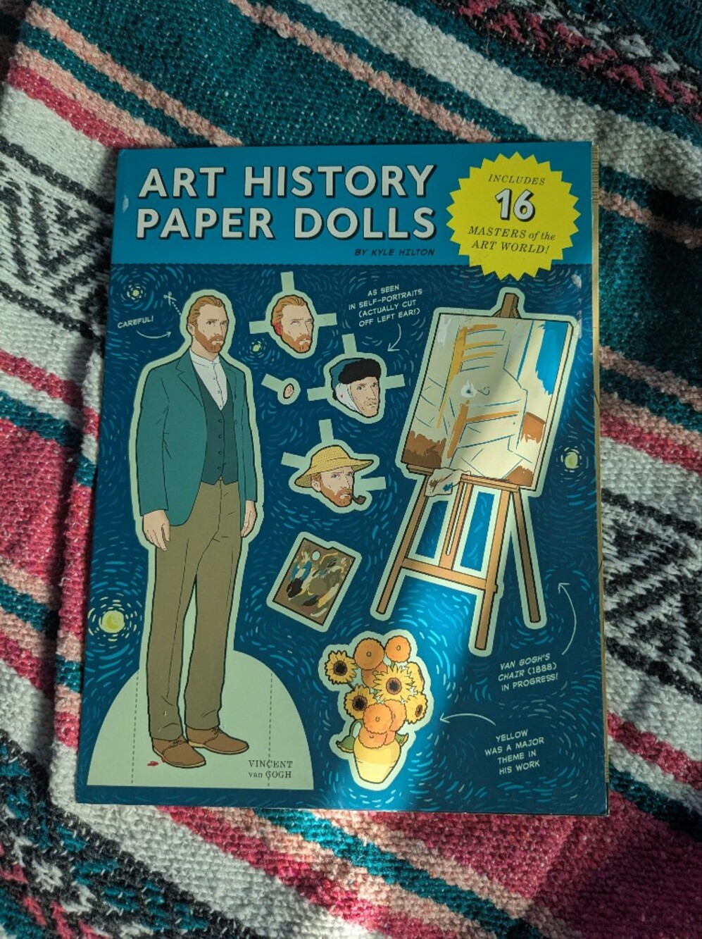 Paper Dolls Art Kit - Van Gogh Theme in Teal & Blue
